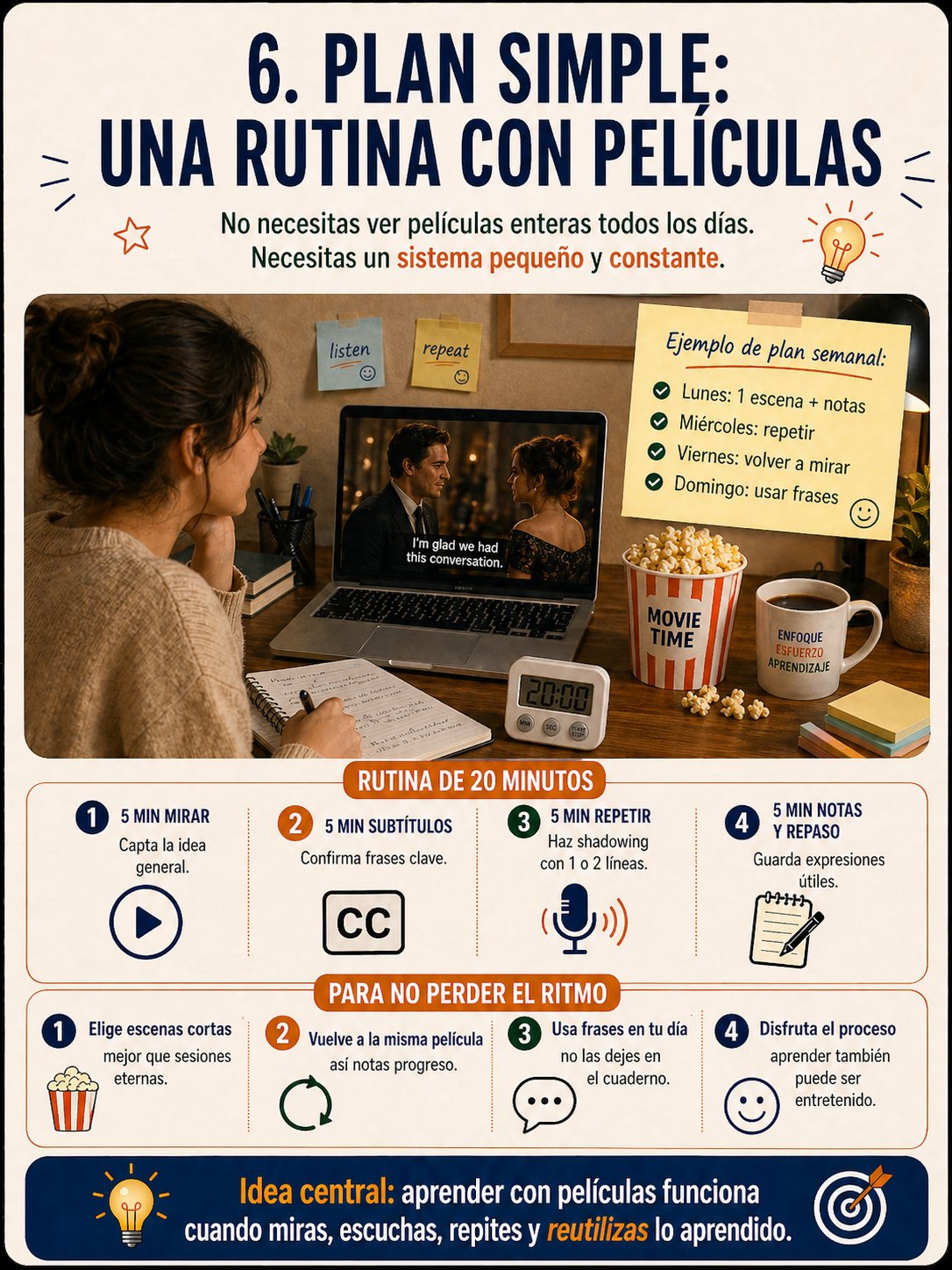 Infografía sobre cómo usar subtítulos con inteligencia.